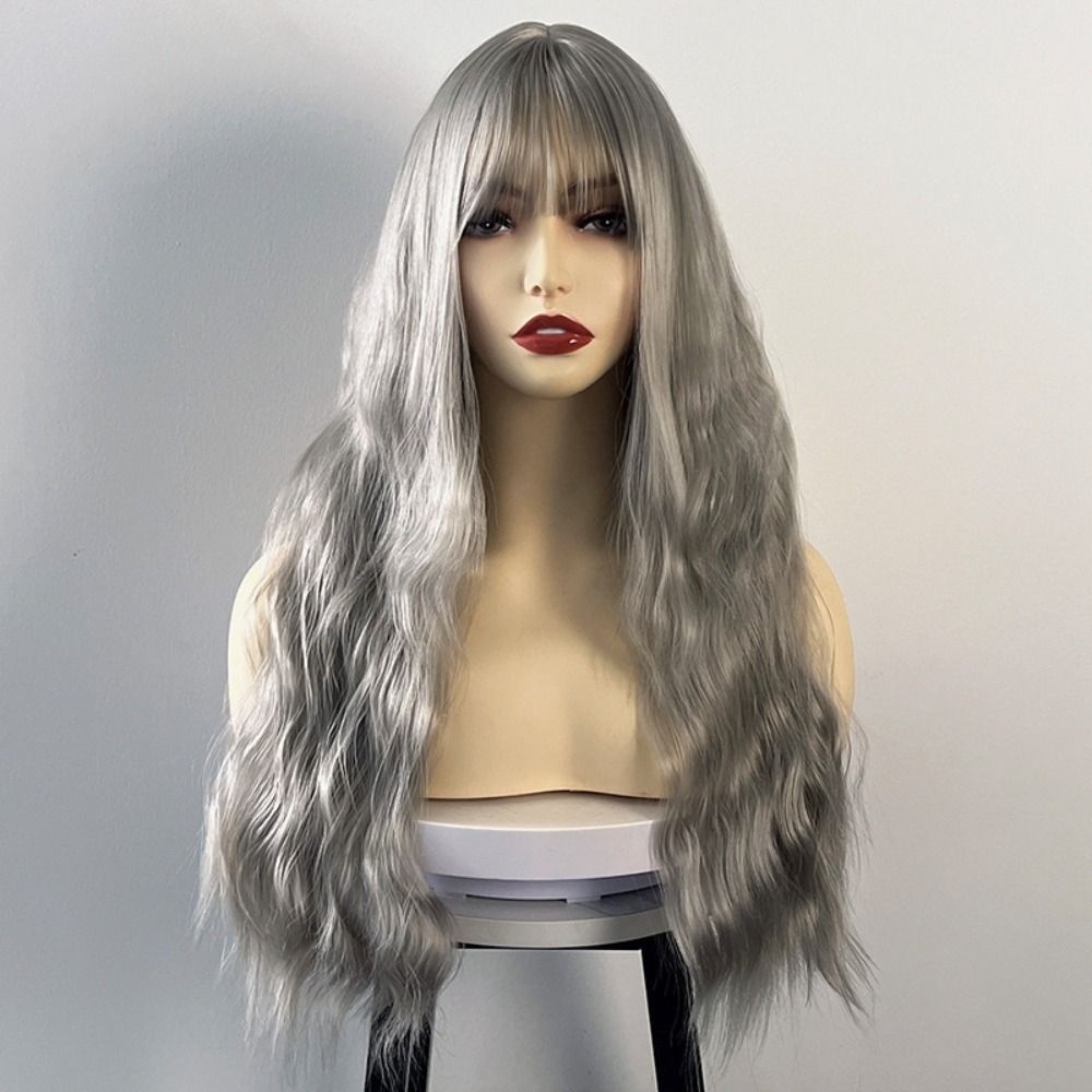Halloween Long Water Wave Wig Cosplay Women Layered Wigs Orange Brown Gold Curly Wigs  Carnival