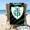 1PC Custom Name Beach Towel Green Shield America Design Beach Towel, Suitable for Camping, Travel, Beach Accessories, Super Absorbent, Family Gift