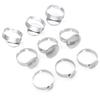 10 Stück 6/8/10/12/14/15mm Goldfarbene Edelstahl Verstellbare Ringfassungen Leere Basis, Passend für 6-15mm Glas Cabochons DIY Ringe
