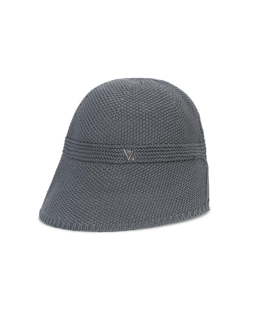 Bajal Vz Studded Logo Summer Knit Bonnet Hat Gray