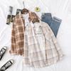 A Brushed Plaid Shirt for Women's Autumn and Winter Is A Niche Retro Top. A Thickened Woolen Shirt for Women Makes Them Look Slimmer