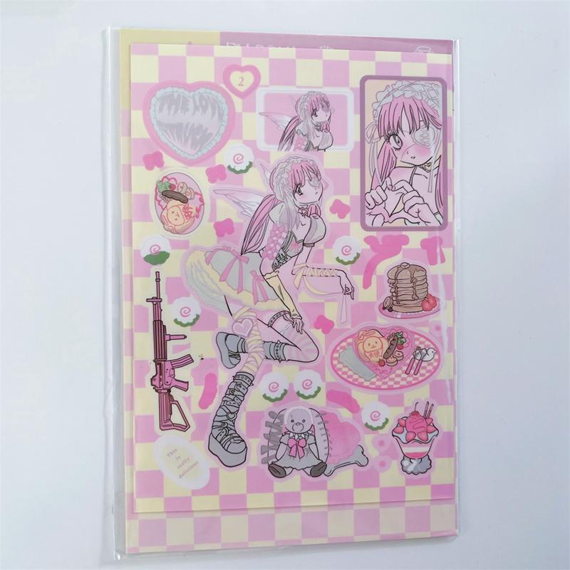 Korean ins Sweet Cool Girl Sticker Scrapbooking Diary DIY Album Decoration Sticker Aesthetic Stationery Art Supplies Personalizd