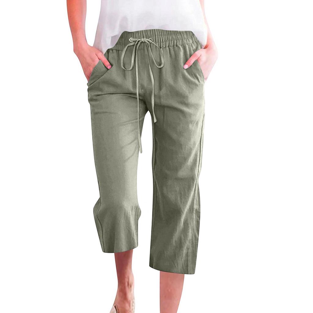 Women's Casual And Fashionable Color Loose Pants With Pocketes