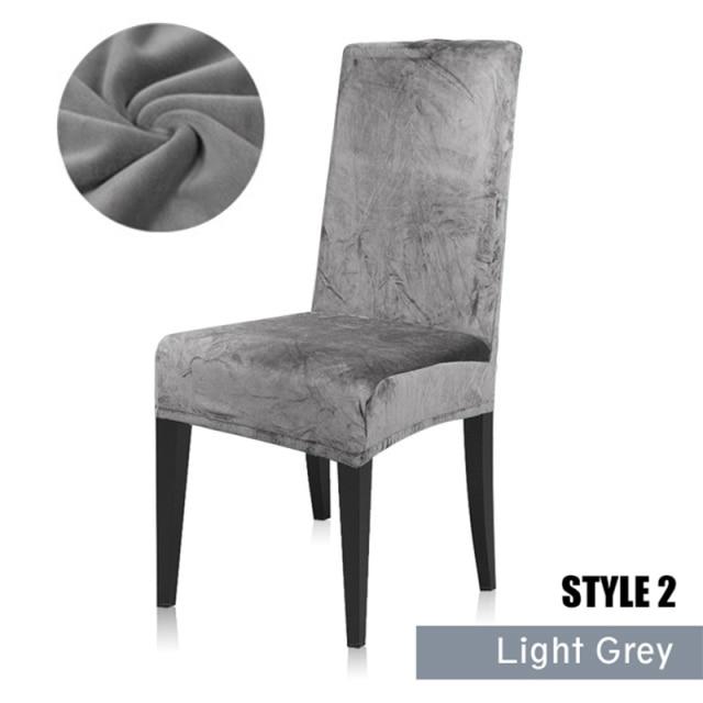 1/4/6pc Chair Cover Velvet Fabric Stretch Spandex Elastic Chair Slipcover Seat Case for Dining Room Wedding Hotel Banquet