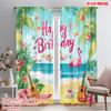 2pcs,2D Plane Printing Curtains Digital Printed Tropical Birthday Bash Versatile 100% Polyester (without Rod) Decorations For