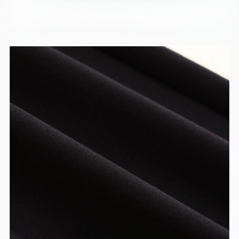 Autumn Winter Elegant High-Waisted Flared Black Long Pants with Slits