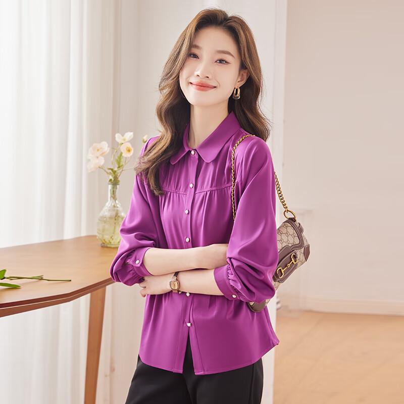 Women's Elegant Pleated Lapel Blouse