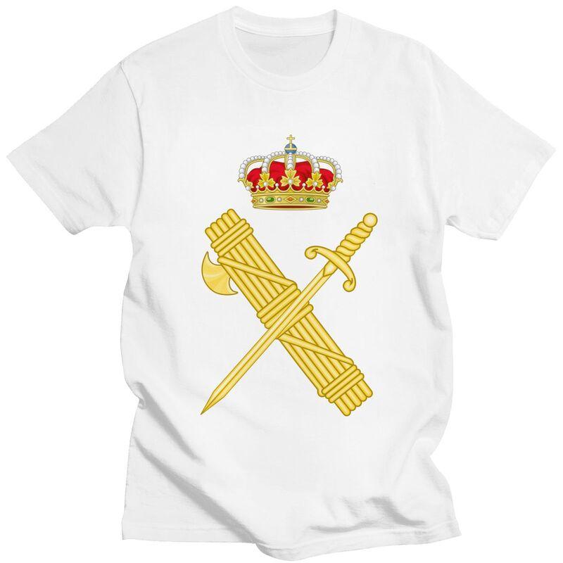 Custom Emblem Of The Spanish Civil Guard Tshirts Men Short Sleeve T Shirt Spanish Coat Of Arms Tshirt Slim Fit Pure Cotton Tee