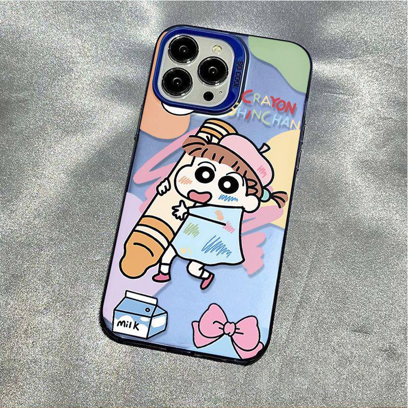 Applicable to Apple 11/11 colored silver mobile phone case Huawei OPPO Xiaomi vivo new fun crayon Xiaokui anti-drop