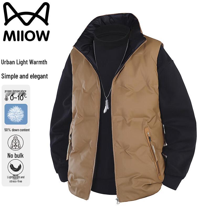 

Men s Warm Stand Collar Down Vest 2XL