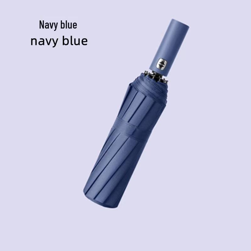 Fully Automatic 24-Rib Folding Umbrella: Large, UV-Resistant, Sun & Rain Protection with Custom Logo Options