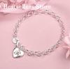 Luxury 925 sterling silver 8-inch 26 letter heart-shaped bracelet for women's fashionable wedding accessories