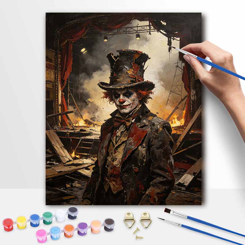 Halloween Digital Oil Painting Coloring Painting Circus Performer Character Hand Painting Home Decoration