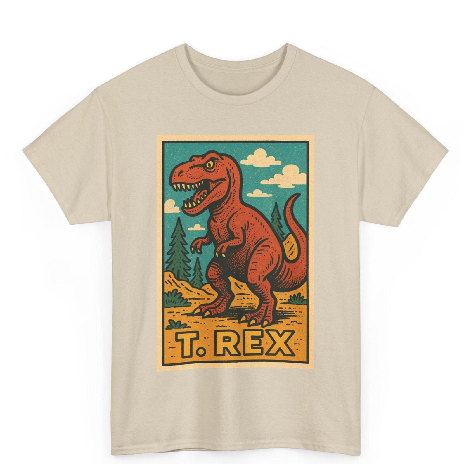 T Rex T Shirt Unisex | Retro Comic Style Dinosaur Tee | Bold Jurassic Graphic | Cool Gift for Dino Lovers Prehistoric Fans XL