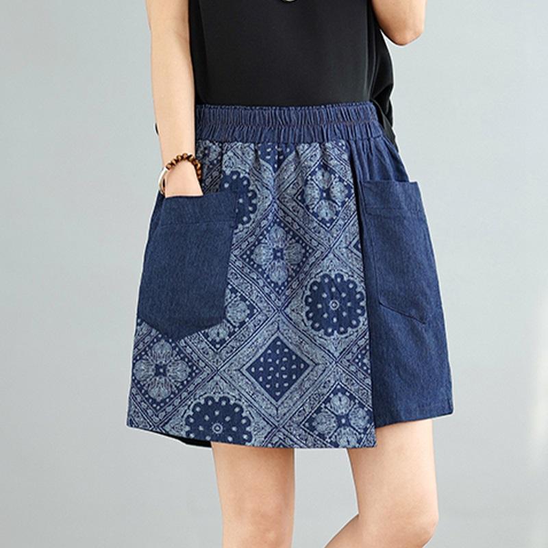 High waist plus size vintage casual loose summer denim shorts for women short jeans