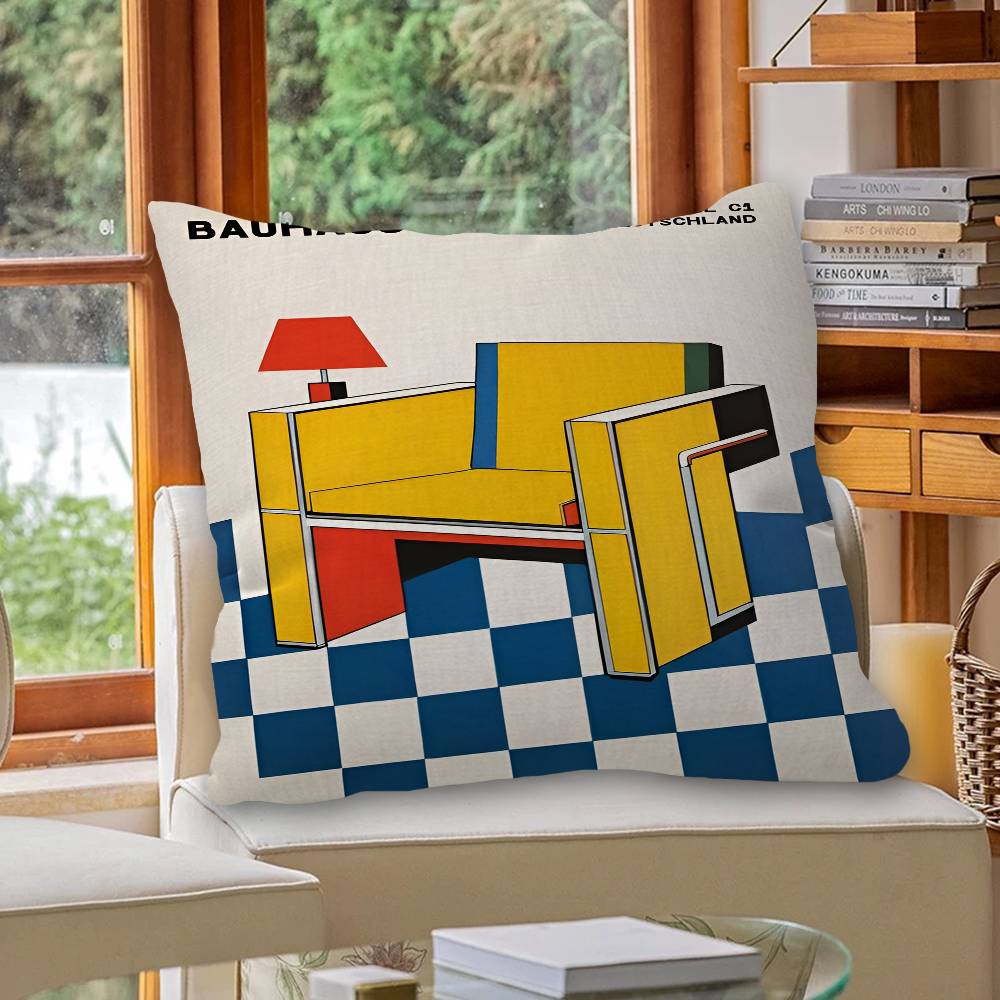 Mid Century Bauhaus Pillow Cover Design cushion Cover decor Holiday Decorati