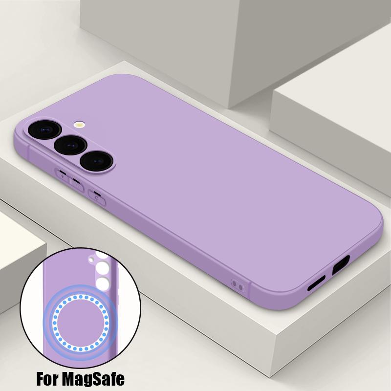 

Для Samsung S24 S22 Ultra Plus S23 S21 S20 Fe противоударный мягкий ТПУ для Magsafe магнитная беспроводная зарядка со шнурком чехол Samsung S24 чёрный