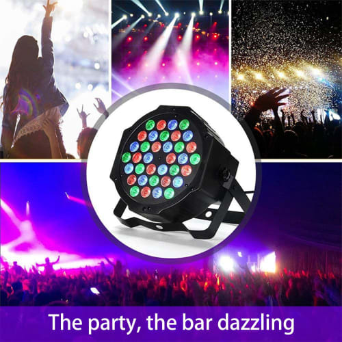Hosioe 36 LED Stage Light, 7 Modes, 36W, Remote Control, Sound Activated, Auto Play, Upright Par Light for Weddings, Birthdays, Christmas, Holidays, M