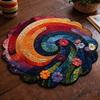 35cm Floral Print Linen Placemats 2D Printed Coaster Table Mats Bohemian Style Placemats  Kitchen