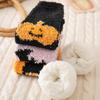 4pairs/set Soft Halloween Socks Coral Fleece Bat Ghost Mid-Calf Socks  Female