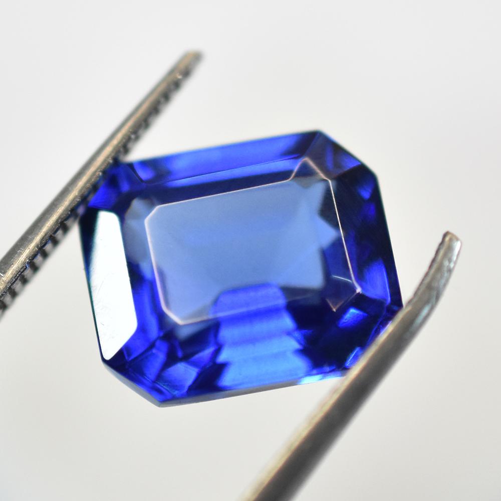 Natural Blue Tanzanite Loose Gemstone 7.65 Ct 11x9mm Emerald Shape for Jewelry Making and Crafts