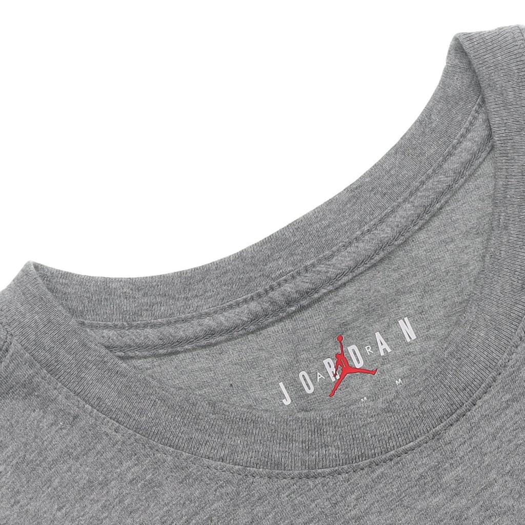 Jordan Hand-Painted Rose and Letter Print Crew Neck Short Sleeve T-Shirt Men Tops Gray DQ7391-091