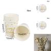 Stylish Gold Polka Dot Stamping Happy Birthday Party Decor Supplies Disposable Tableware Essentials
