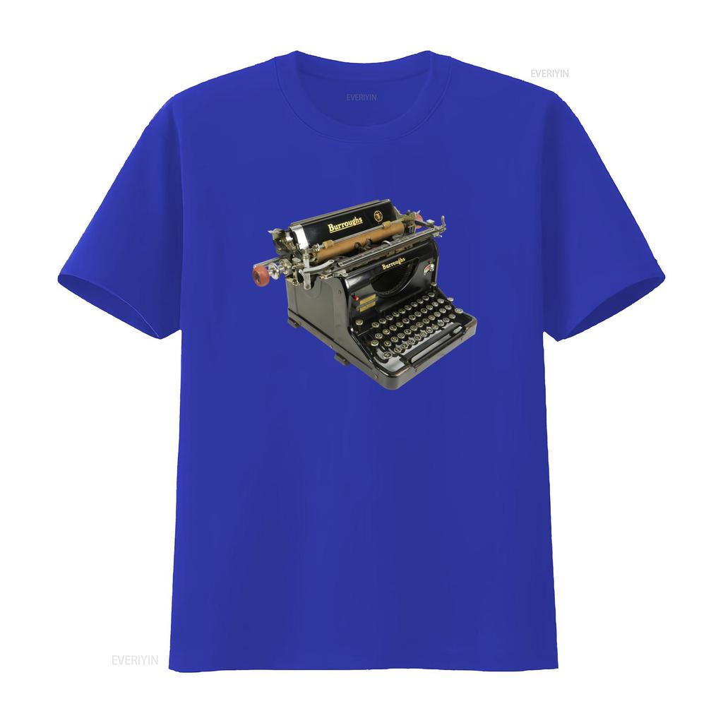Vintage Burroughs Typewriter T Shirt for Retro Tech Lovers vintage Washed streetwear designer clothes Versatile Casual Stylish