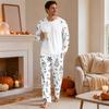 Herren Weihnachtspullover mit Rundhalsausschnitt und Langarm sowie Hose Pyjama-Set Lässig und Bequem