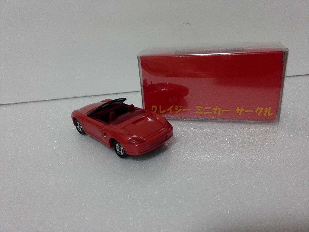 No box, out of print Tomica Anniversary 24 Porsche Boxster, excellent condition, Crazy Minicar Circle, with case.