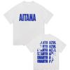 Zangeres Aitana Cuarto Azul Tour 2025 Print T-shirt Unisex Dames Hip Hop Fans Kleding Korte Mouw T-shirts Tops Puur Katoen T-shirt
