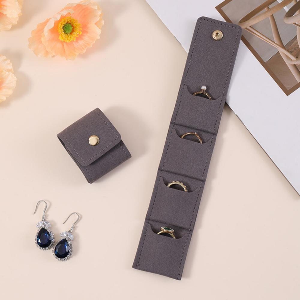 4 Fächer Schmuckaufbewahrungstasche Tragbare Mini-Schmucktasche Ohrringe Halskette Ring Organizer Tasche Reise Schmuckaufbewahrungskoffer