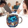 Christmas Glass Mug Stocking Stuffer Coffee Mug 300ml Festive Beverage Containers Holiday Drinking Glassware For Hot Cocoa Latte