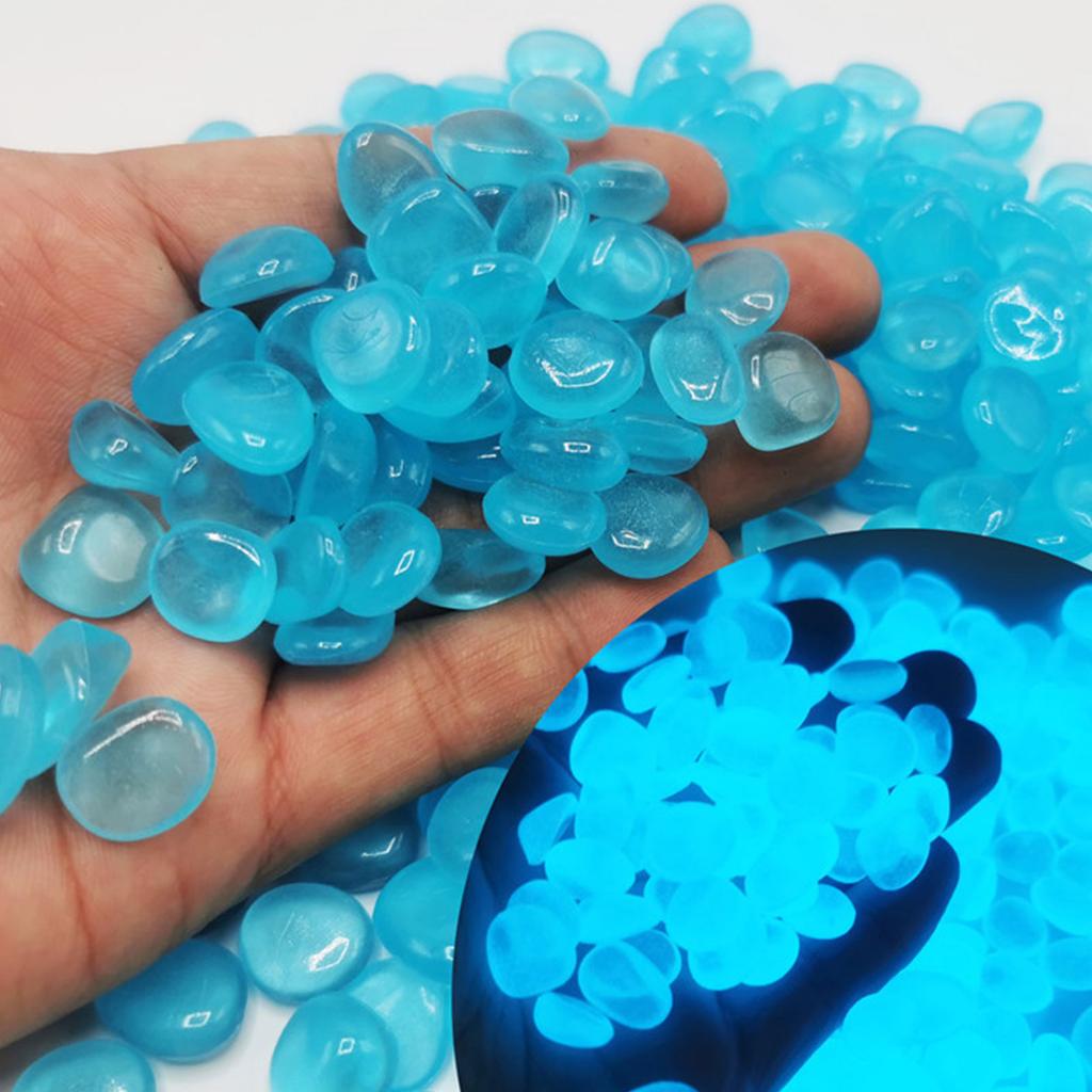 300pcs/bag Outdoor Yard Luminous Stones Garden Pebbles Glow In Dark Fish Tank Aquarium Decoration Natural Crystals Rocks