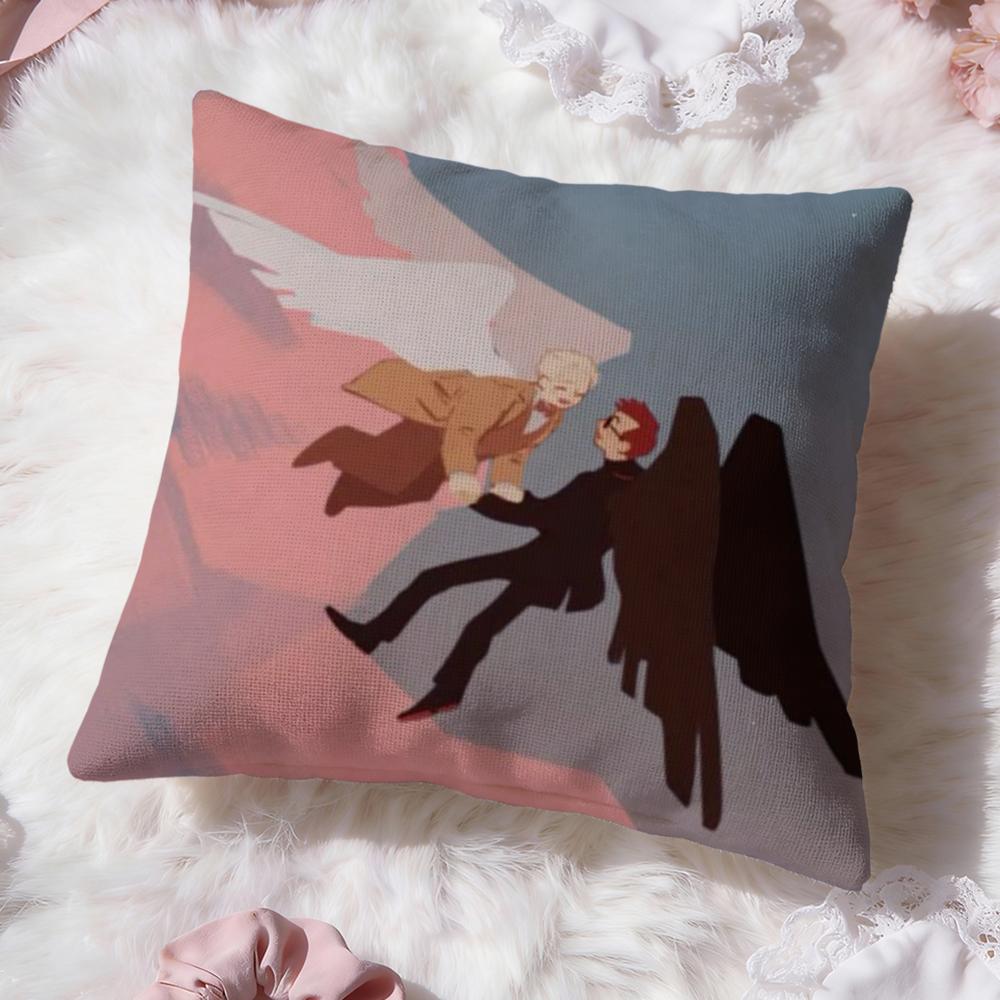 Tv G-Good Omens Cushion Cover Premium Comfort Reversible Pillow Cove -Two in One Design for Any Room & Car Interior