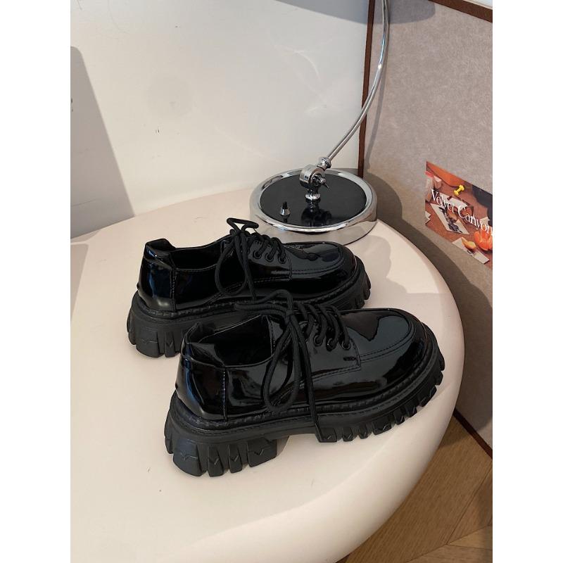 

Черные туфли на платформе коричневого цвета в британском стиле, женские кожаные туфли на толстом каблуке, весна-осень, женские туфли Мэри Джейн 40