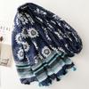 Luxury Flower Women Scarf Shawl Cotton Linen Feeling Tassel Pashmina Muslim Hijab Wrap Lady Viscose Scarf Foulard