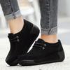 Autumn Thick Bottom Moccasins Loafers Ladies Non-Slip Lace Up Walking Shoes High Quality Cow Suede Spring Casual Shoes Women