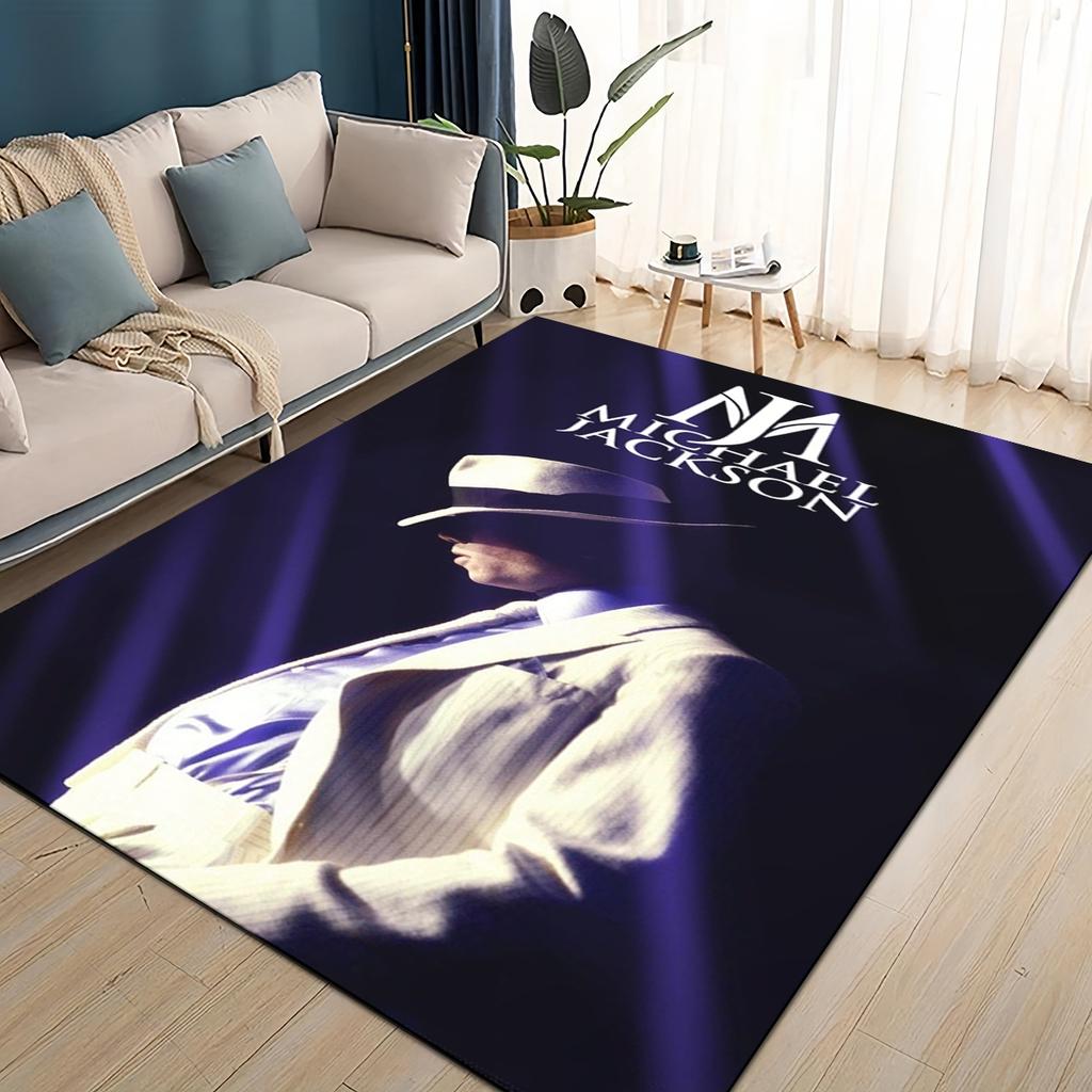 Neuer Stil Michael Jackson King of Pop MJ Teppich für Wohnzimmer Schlafzimmer Zuhause Sofa Dekoration, Rutschfeste Bodenmatte für Kinder