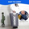 Extra Large Foldable Laundry Hamper with Aluminum Frame  Soft Fabric Storage Basket In Red, White, Blue, or Gray Portable Space Saving Organizer