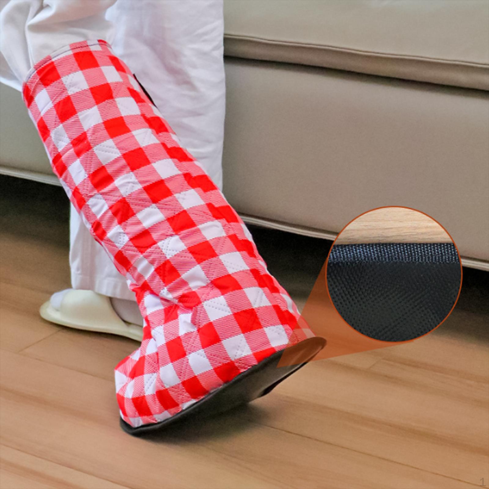 

Захисний носок для гіпсу, Жіночий Чоловічий Зручний зігрівач для ніг Вітрозахисний Теплий Гіпсовий панчіх Red Grid M