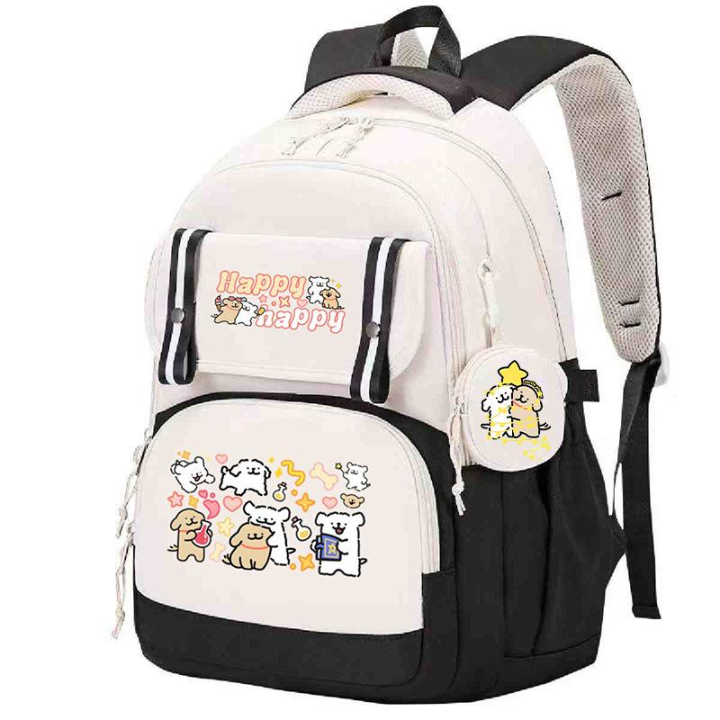 Line puppy cute college style schoolbag large capacity foreign trade campus junior high school students versatile children's backpack