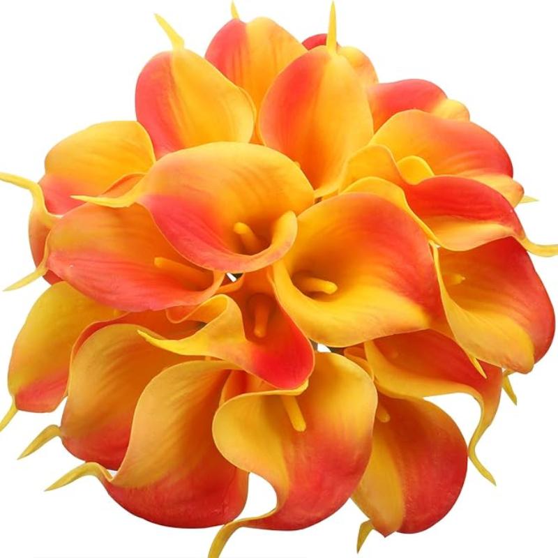 10PCS Real Touch Calla Lily Artificial Flowers Bridal Bouquets Home Office Wedding Party Decoration KTY