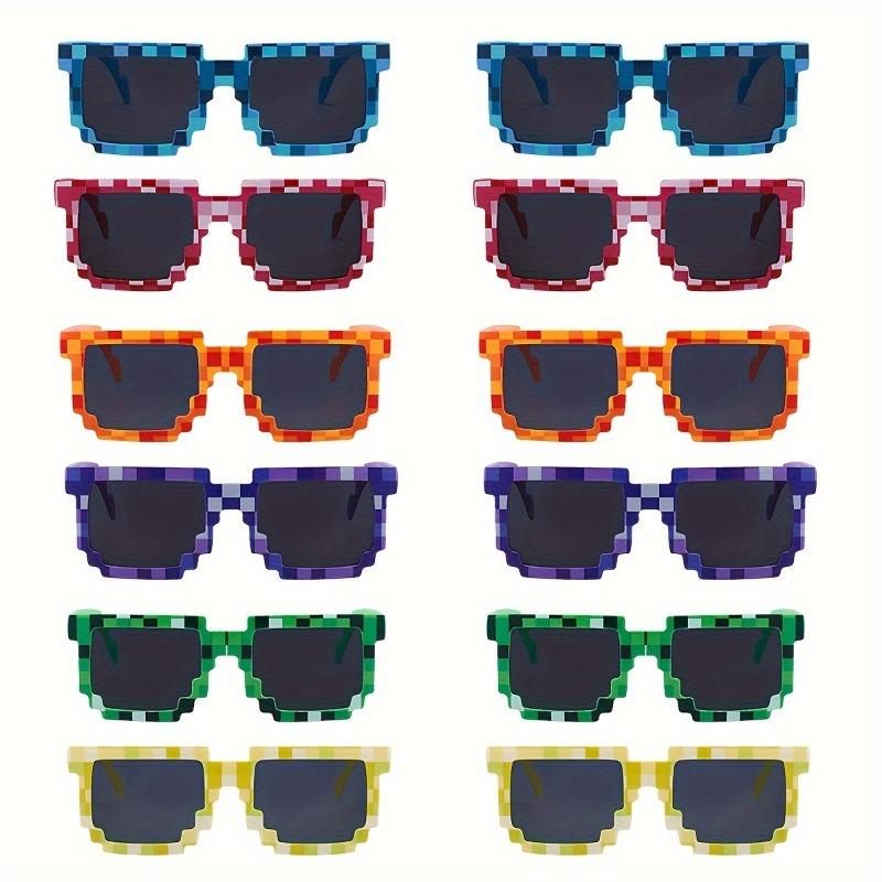 10 piece set of pixel party glasses - themed novelty glasses for gaming events birthdays weddings and holidays
