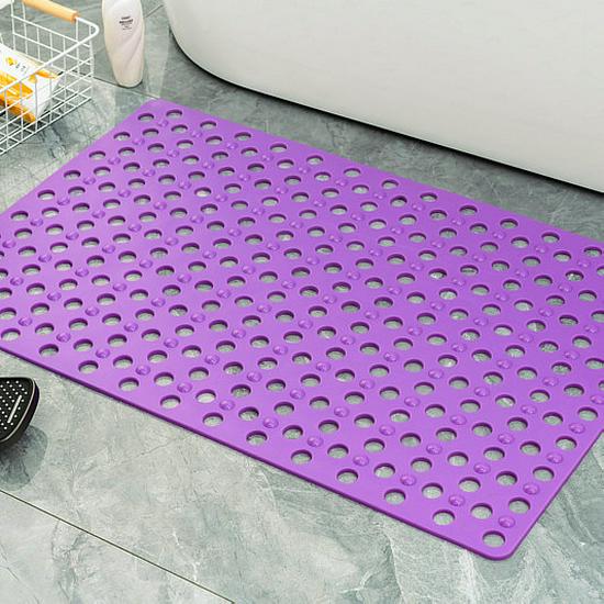 Absorbent Non-Slip Bathroom Mat with Suction Cups and Large Drainage Holes