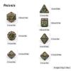7 Pcs Copper Green Skull Metal Dice Solid Metal Polyhedral Dice Set Suitable for Role-Playing RPG  Board Game Card Game