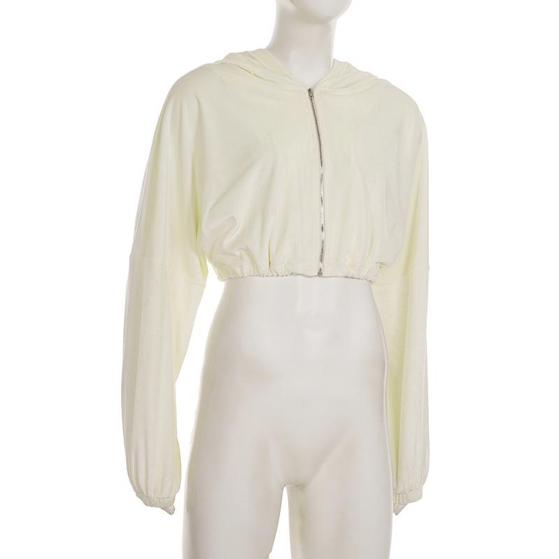 Women's Sporty Casual Set: Solid Color Hooded Zip-Up Top & Low-Waisted Shorts