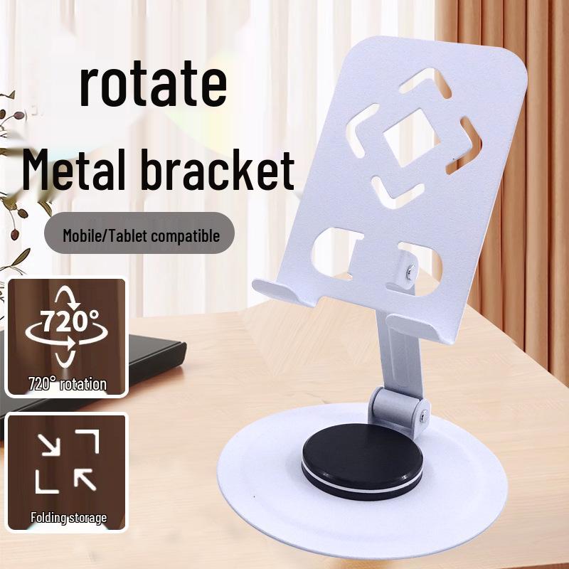 Rotating Foldable Metal Phone & Tablet Holder for Desktop & Live Streaming