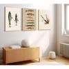 ZPJLRFC 3Pcs Vintage Fishing Canvas Wall Art Minimalism Fishing Gear Posters Artwork Fisherman Cave Painting Pictures Wall Decor for Outdoorsy Cabin