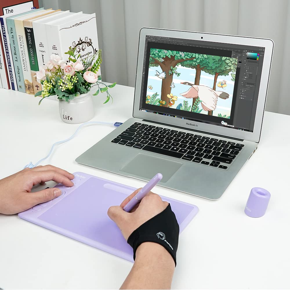 Parblo Intangbo Pen Tablet Compatible with Android Windows Mac Pen Tab 8192 Levels Pen Pressure Tilt Detection 7x4 Inch Drawing Area Pen Input Board